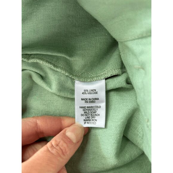 Nicole Miller Sage Green Mini Skirt, Belt, Buttons, Pockets, Preppy, Size L - Picture 4 of 7